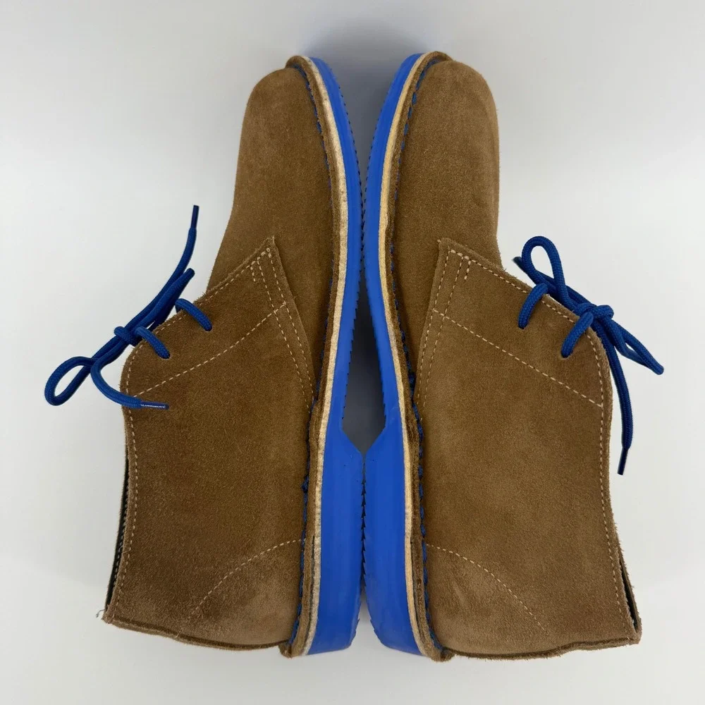 Veldskoen Heritage J-Bay Tan Suede Blue Sole Chukka Boots Mens 8 Womens 10 EU 41